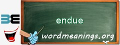 WordMeaning blackboard for endue